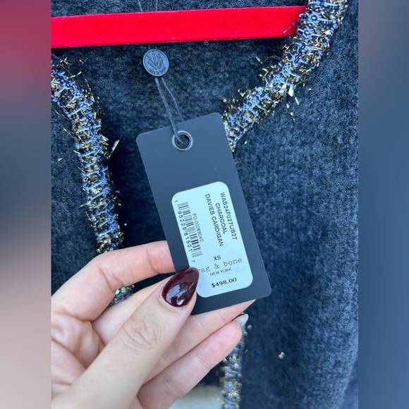 Rag & Bone Davies Cardigan in Charcoal X Size Small New With Tags! - Picture 10 of 14